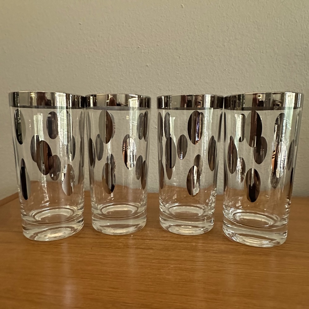 MCM - Dorothy Thorpe Silver Band & Dots - Highball glasses